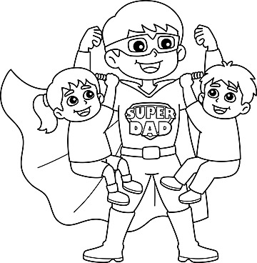 Super dad fathers day coloring page for kids vector ring drawing kid drawing fathers day drawing png and vector with transparent background for free download