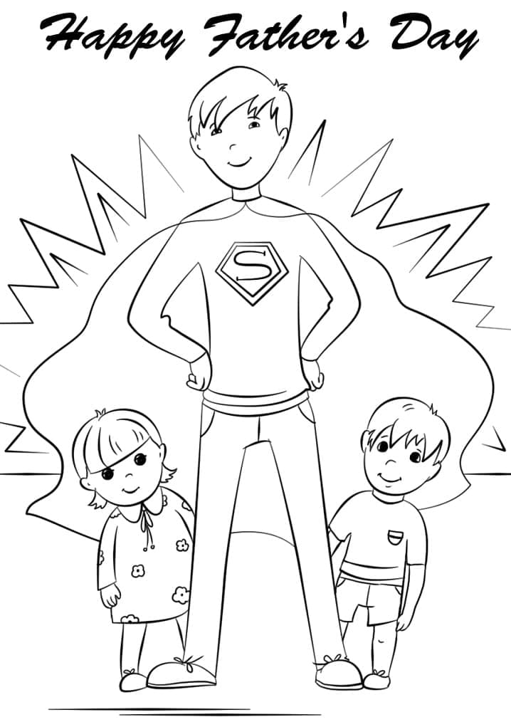 Super dad coloring page