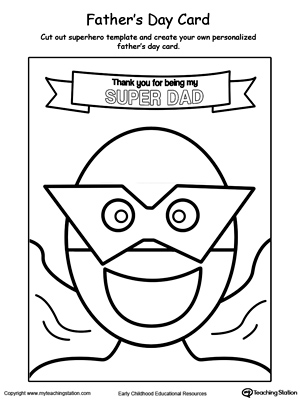 Free fathers day kids art craft thank you for being my super dad