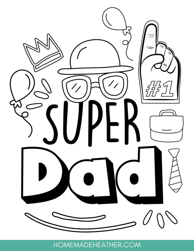 Free fathers day printable coloring sheets homemade heather
