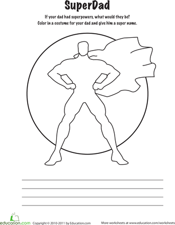 Super dad worksheet education super dad fathers day activities fathers day crafts