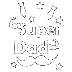 Super dad coloring page for kids