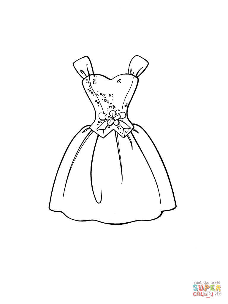 Beautiful dress coloring page free printable coloring pages