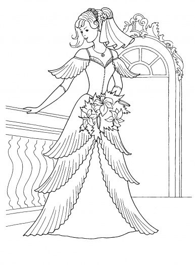 Princess in her wedding dress coloring page super coloring pãginas para colorear de princesa pãginas para colorear de barbie pãginas para colorear