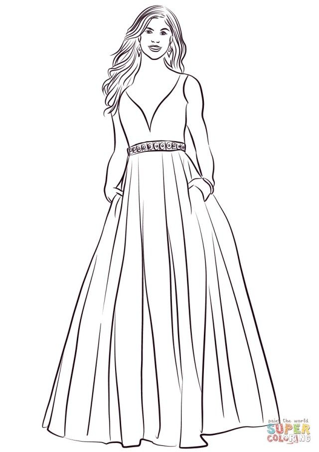 Creative picture of dress coloring pages