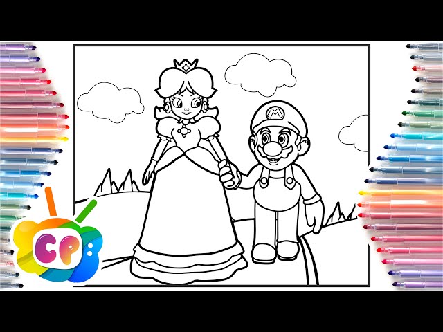 Ð super ario bros coloring page ario coloring ario with the princess