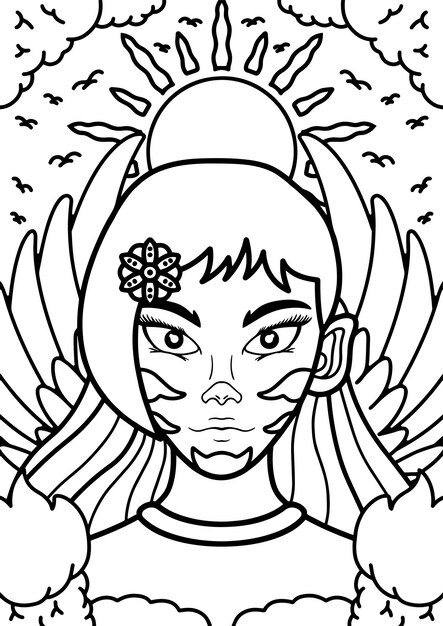 Premium vector super girl cute coloring book for educational kids