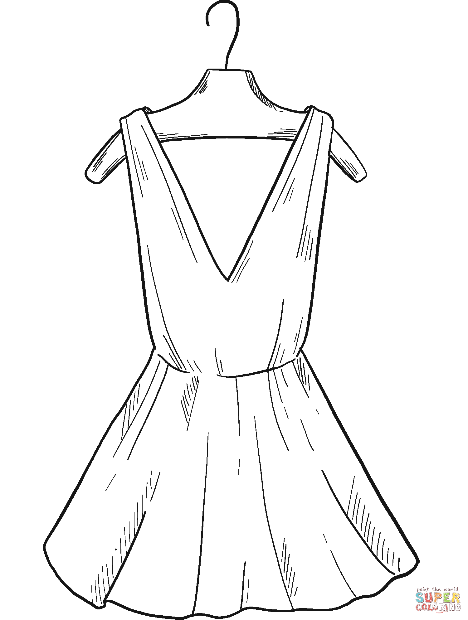 Dress coloring page free printable coloring pages