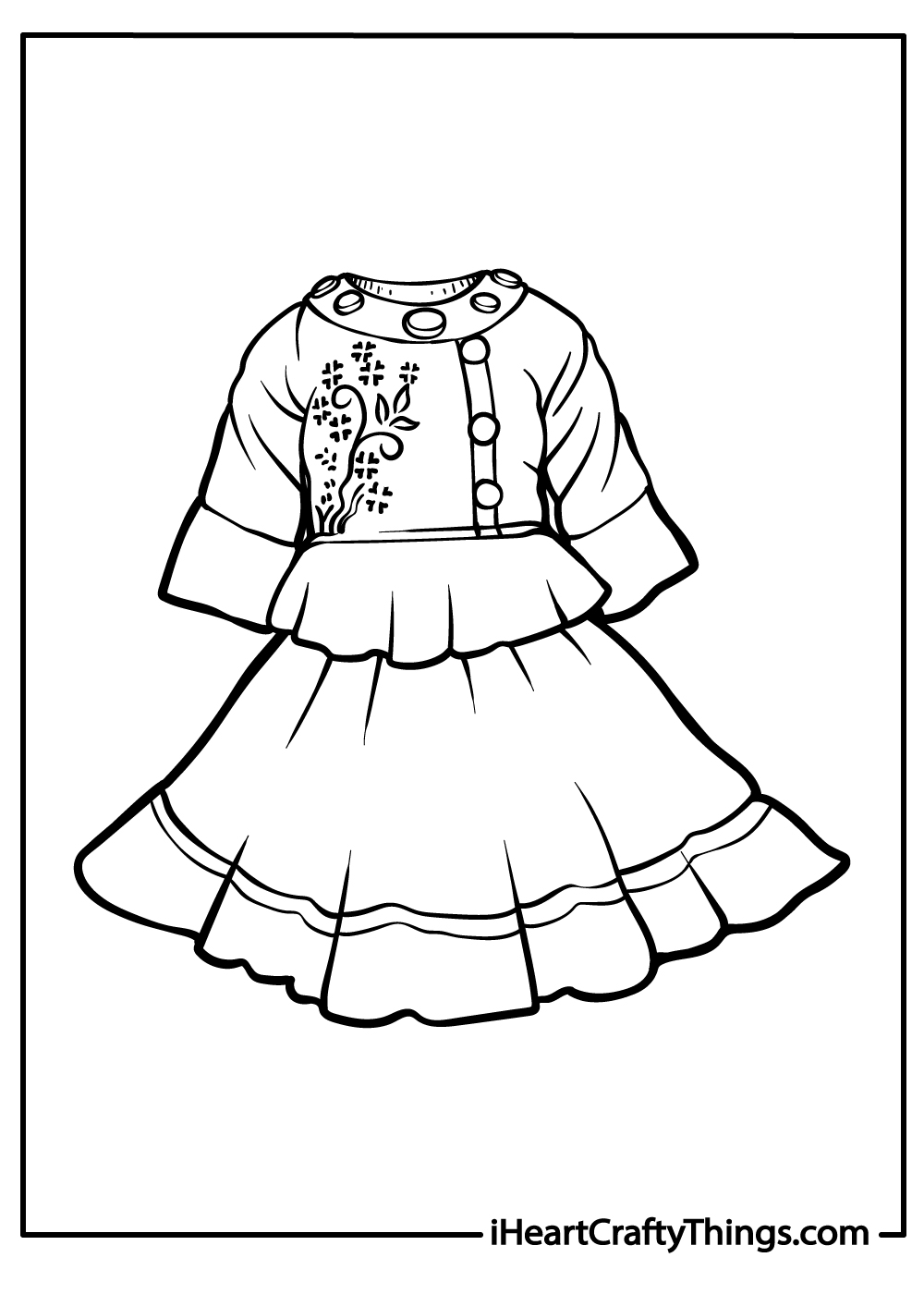 Dress coloring pages free printables