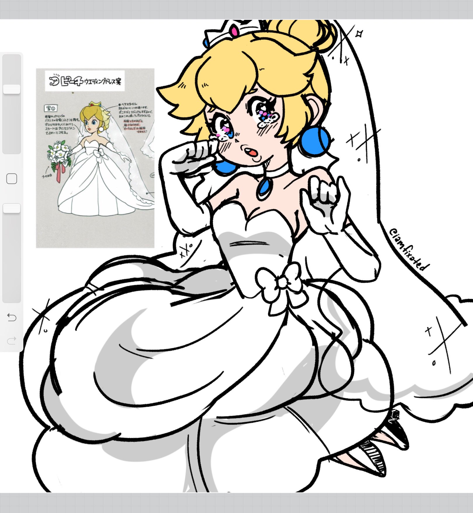 I am fixated ðâ on x i really liked this concept art of peachs wedding dress â if enough people want me to i could finish it after i get done with