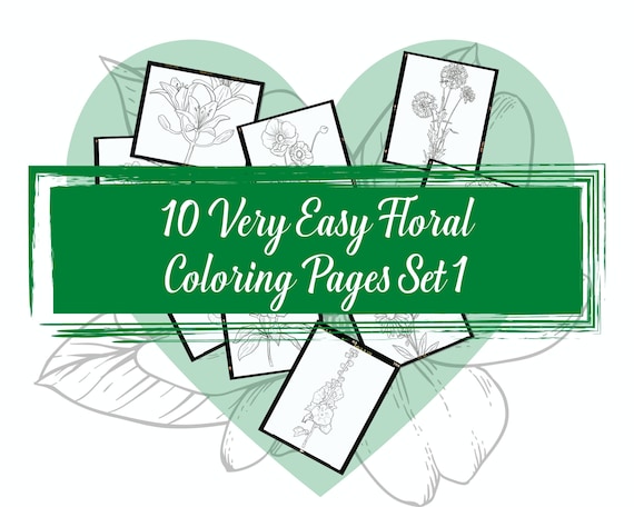 Floral coloring pages very easy floral coloring pages diy printable coloring pages pdf printable coloring pages stress relief