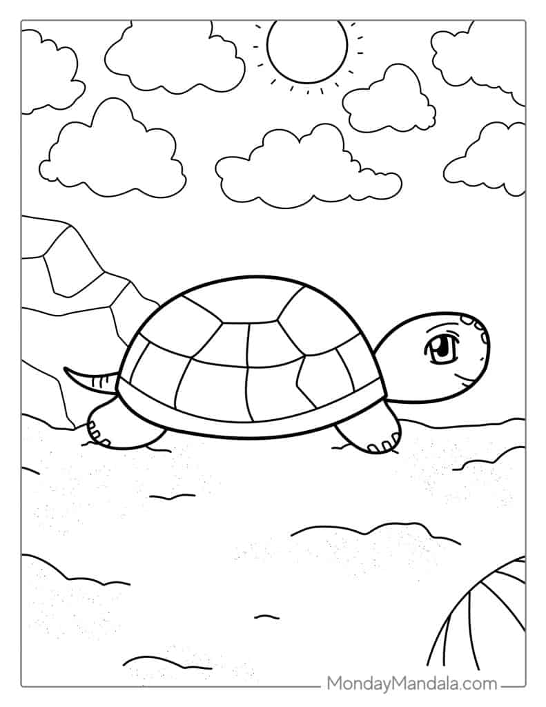 Turtle coloring pages free pdf printables