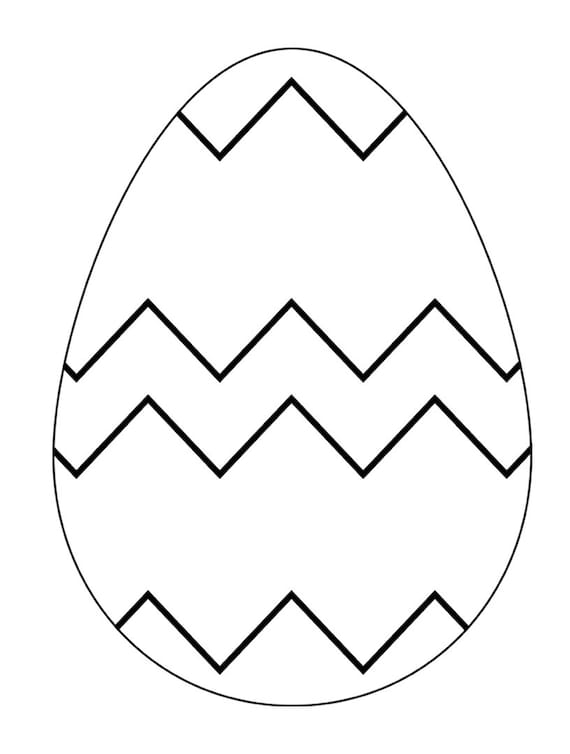 Big and easy easter egg coloring pages for kids super easy super cute for young children and beginners digital download
