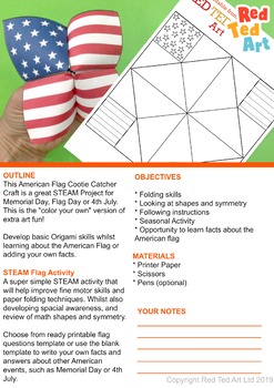 Coloring page steam american flag cootie catcher