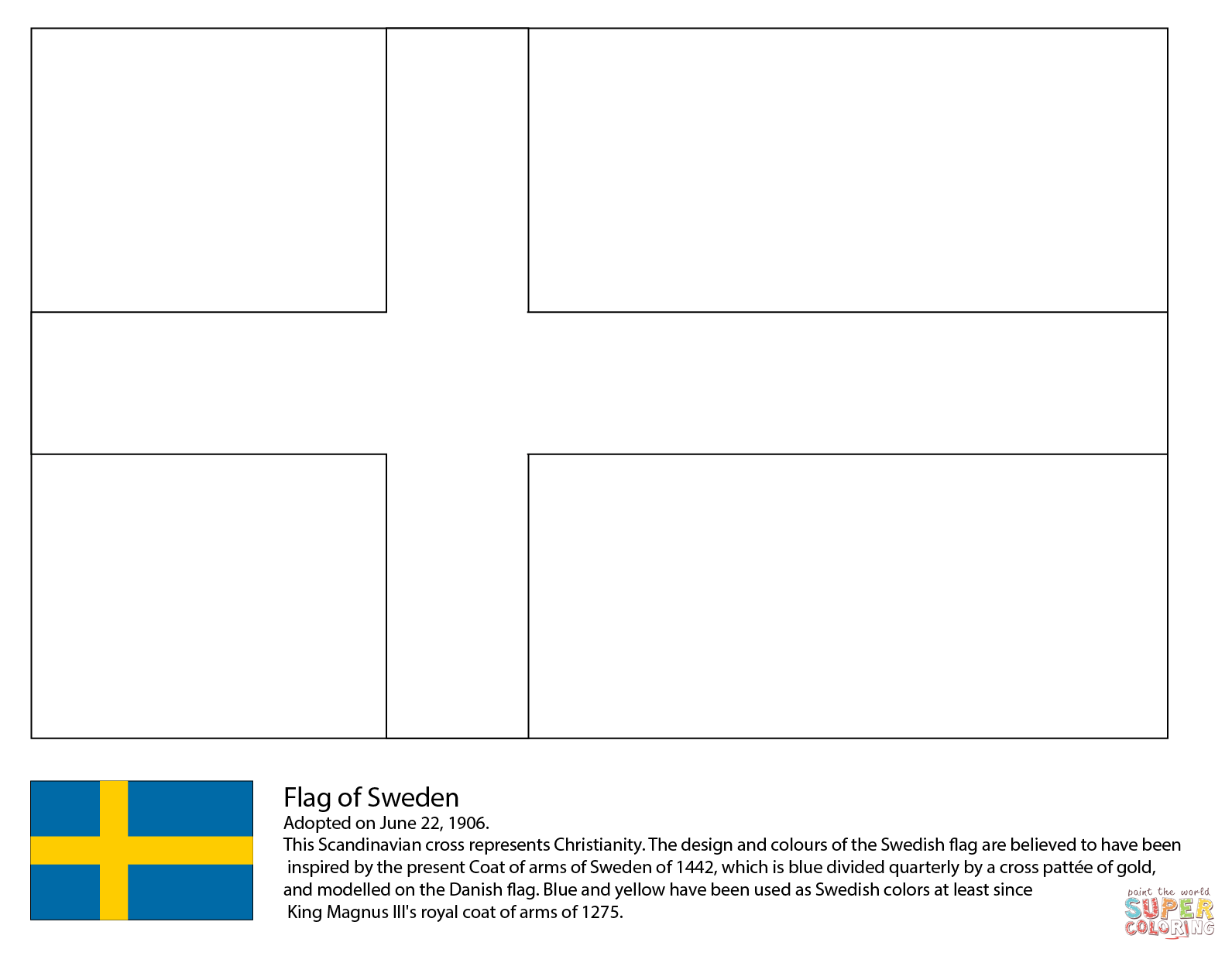 Sweden flag super coloring flag coloring pages swedish flag sweden flag