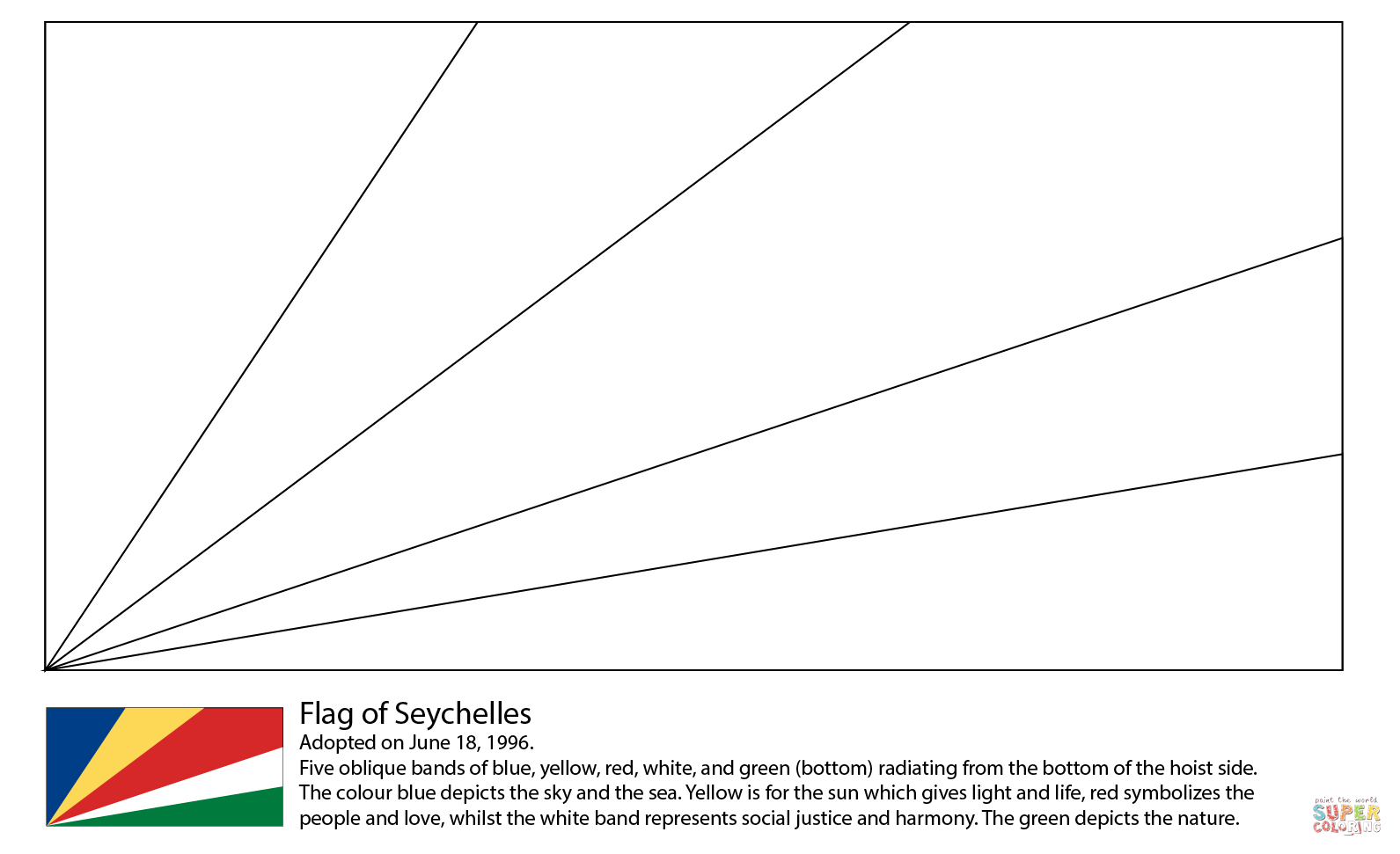 Flag of seychelles coloring page free printable coloring pages