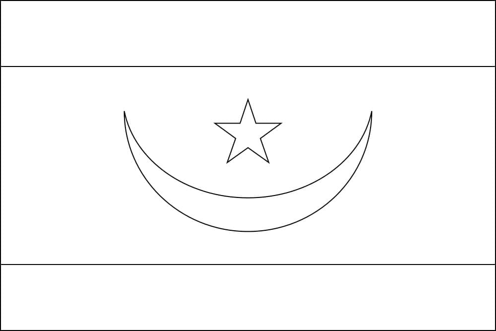 Flag of mauritania coloring page