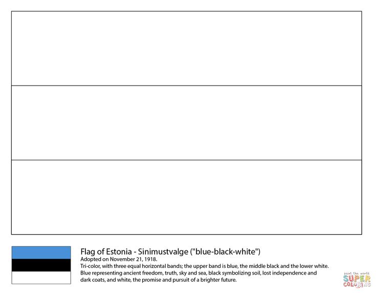 Viron lippu vãrityskuva flag coloring pages for kids estonia