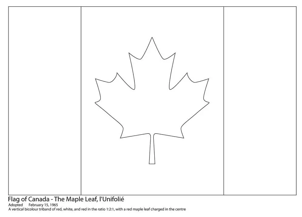 Flag of canada coloring page