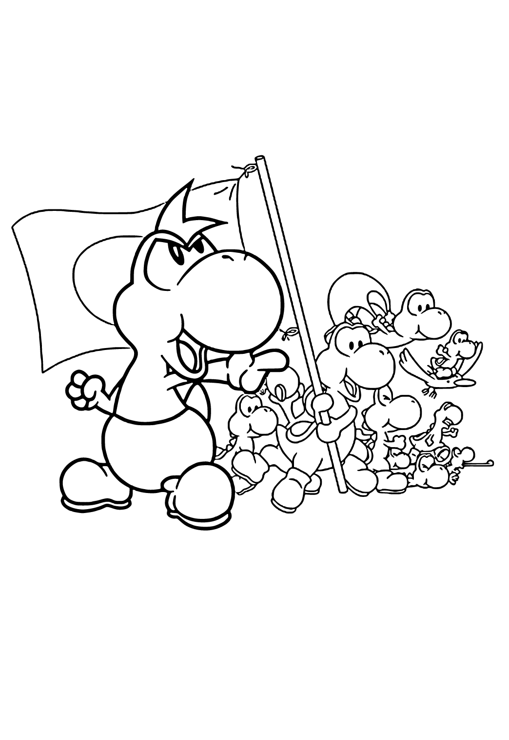 Free printable super mario flag coloring page sheet and picture for adults and kids girls and boys