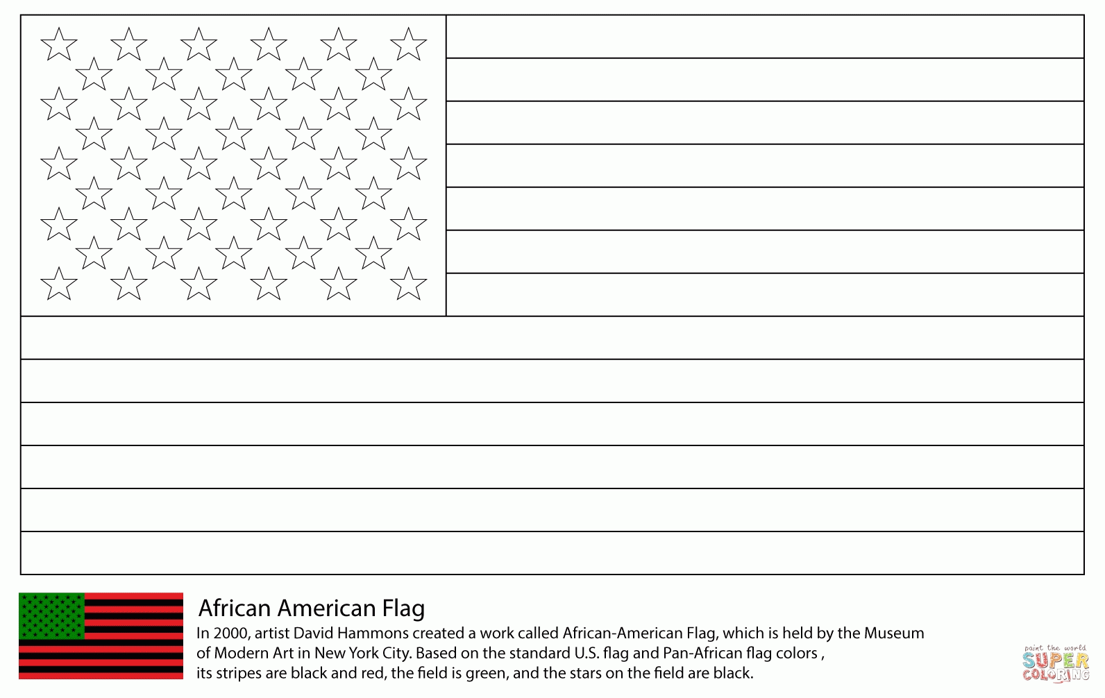 African american flag coloring page