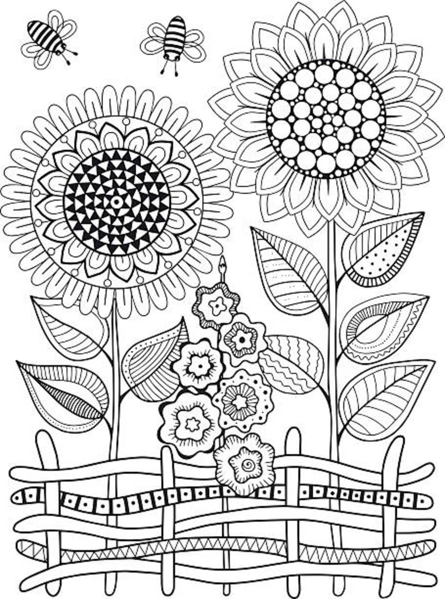 Free printable flower coloring pages