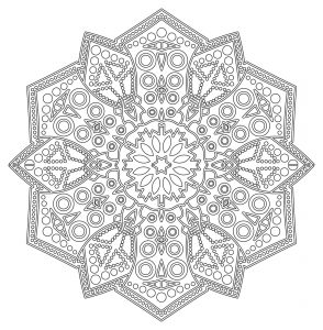 Squared complex mandala coloring page
