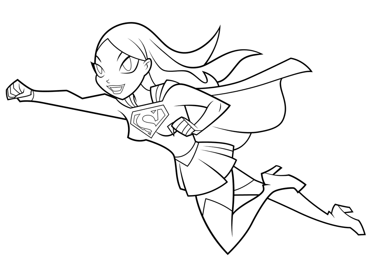 Super girl coloring pages for kids