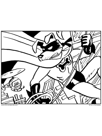 Superhero dog coloring page â tims printables