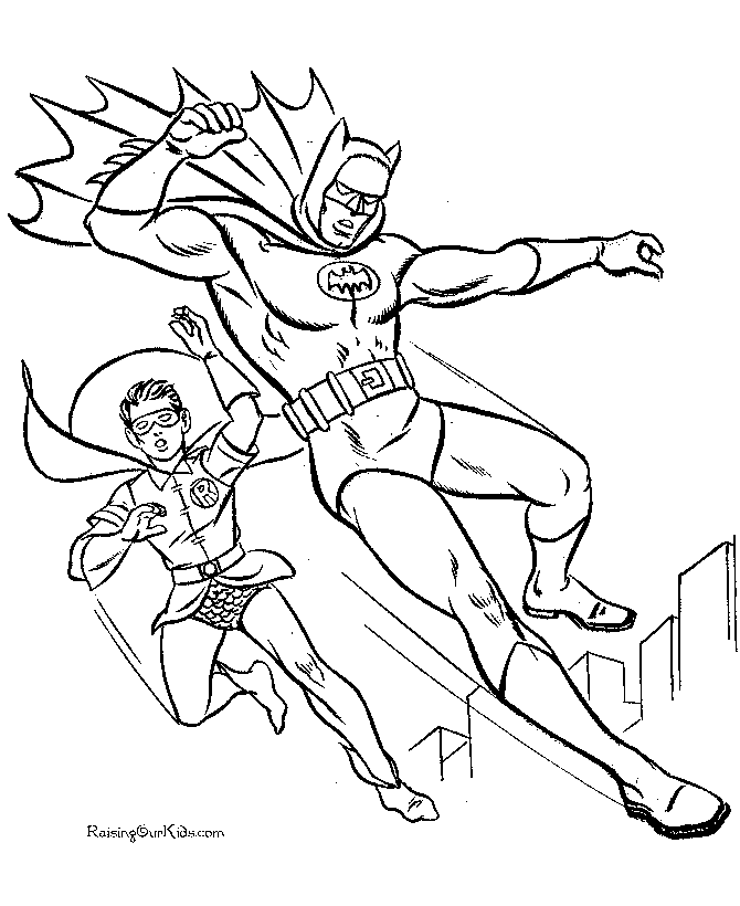 Free super hero coloring page for kids