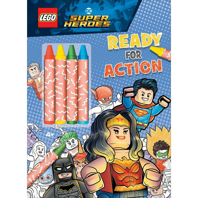 Coloring activity with crayons lego dc super heroes ready for action paperback