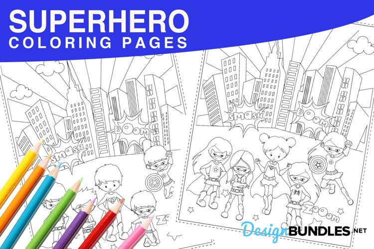 Superhero coloring pages