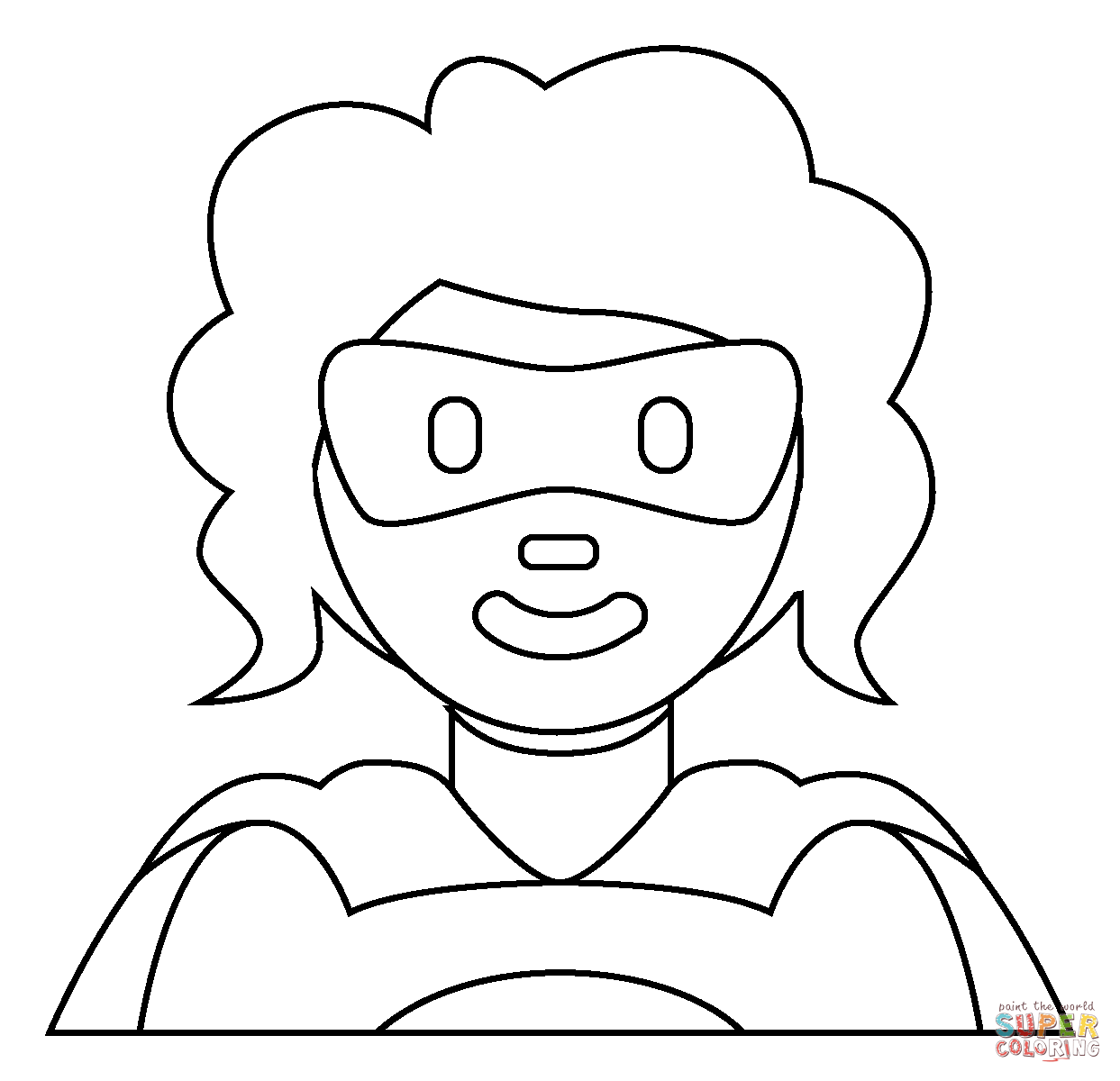 Woman superhero emoji coloring page free printable coloring pages