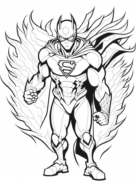 Premium vector unleash imagination superhero coloring illustration for kids