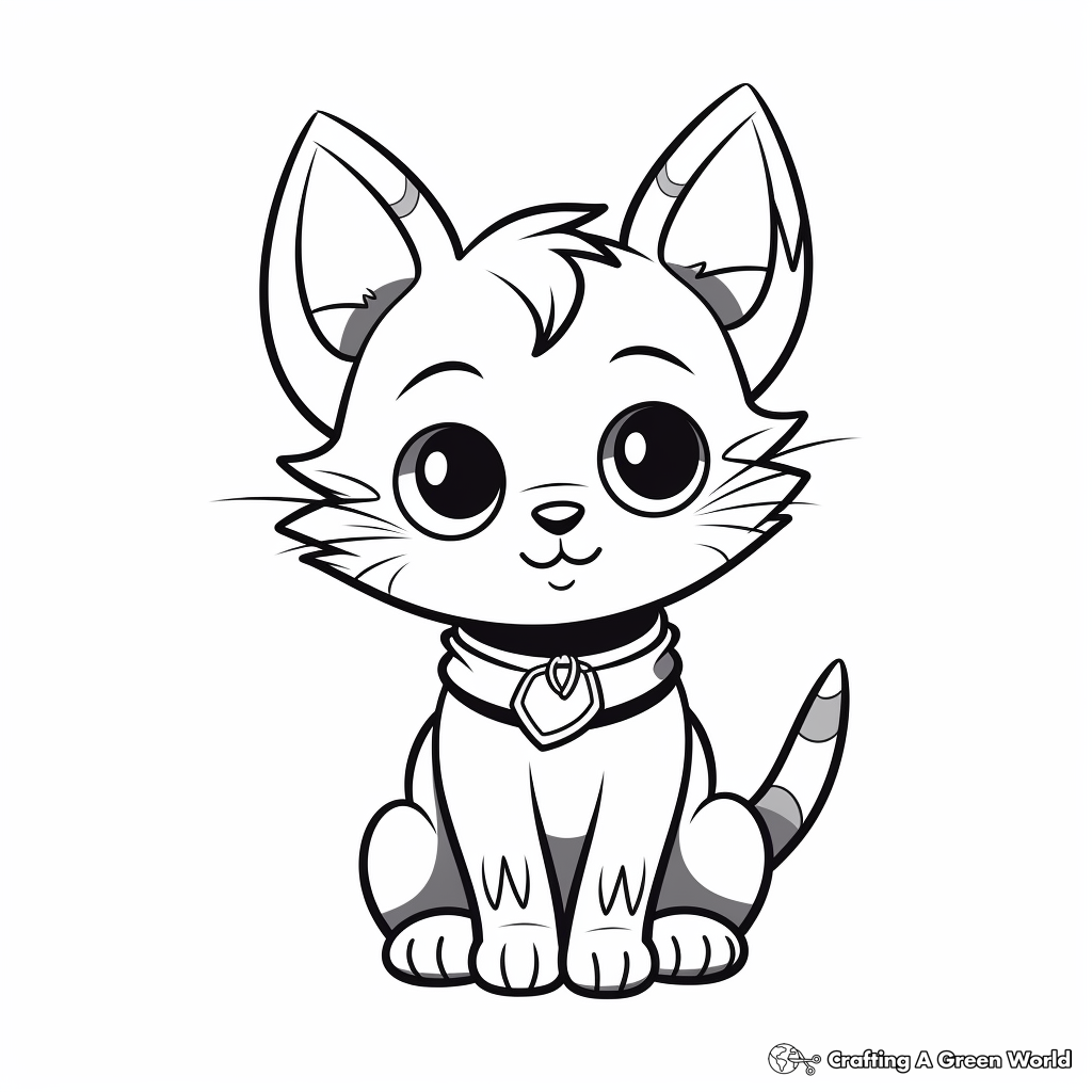 Cat kid coloring pages