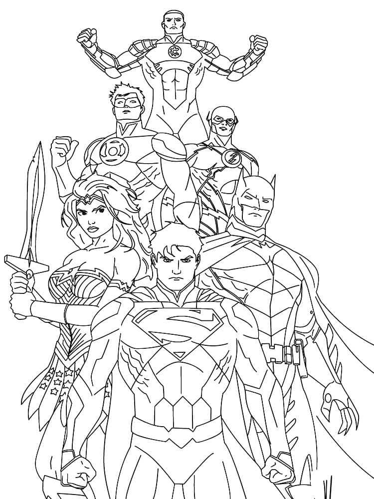 Superheroes coloring pages large printable collection