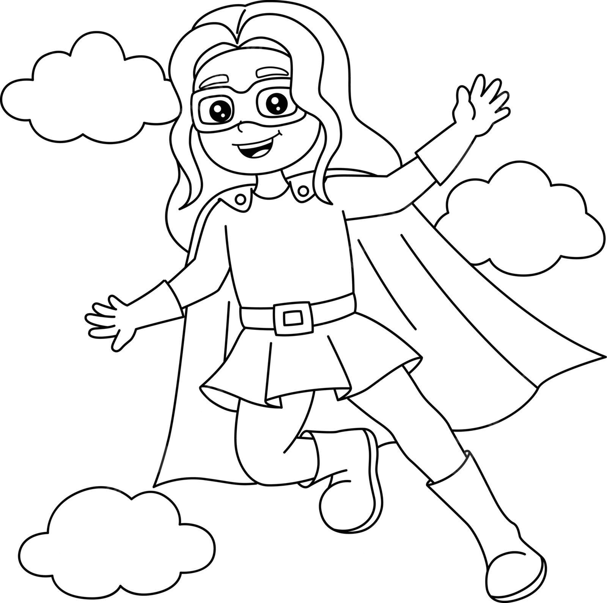 Superhero girl coloring page for kids drawing colouring graphic vector wing drawing girl drawing superhero drawing png and vector with transparent background for free download