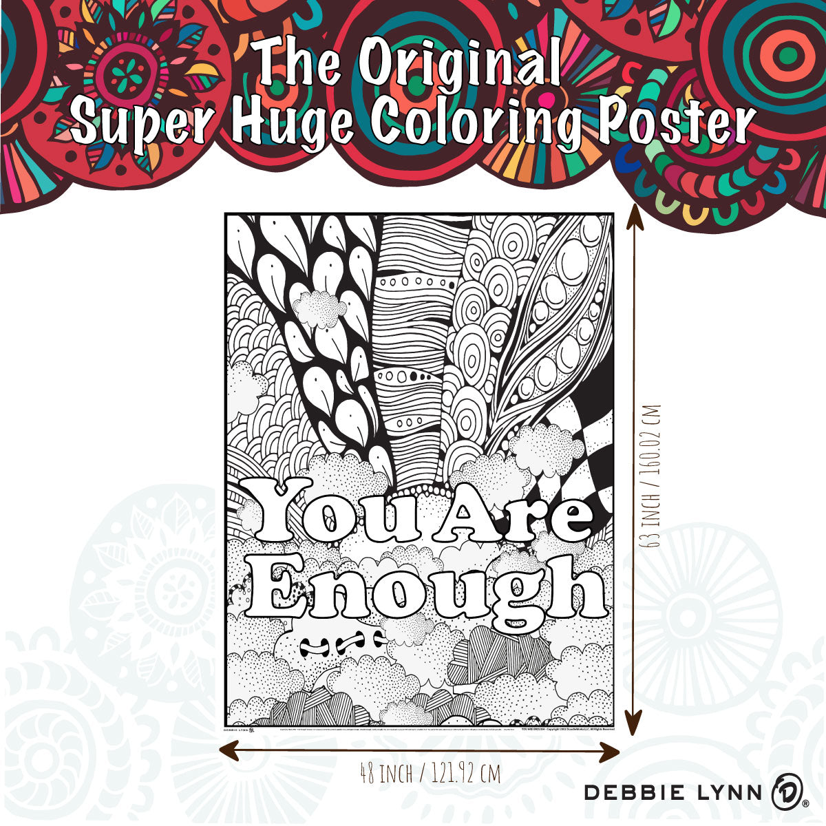 You are enough personalized giant coloring poster x â debbie lynn