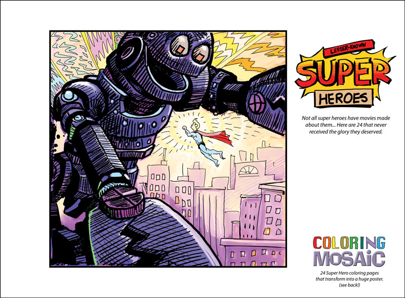 Colouring book â super heroes â mural mosaic
