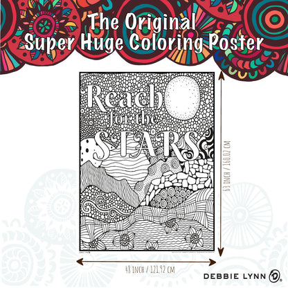 Reach for the stars personalized giant coloring poster x â debbie lynn