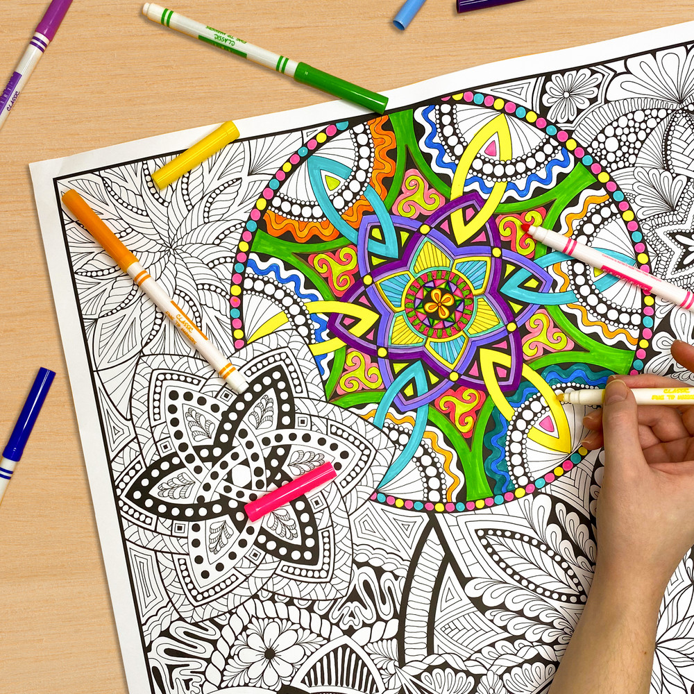 Giant coloring poster mandala madness