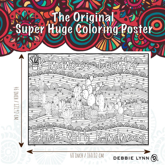 Spread kindness like confetti giant coloring poster x â debbie lynn