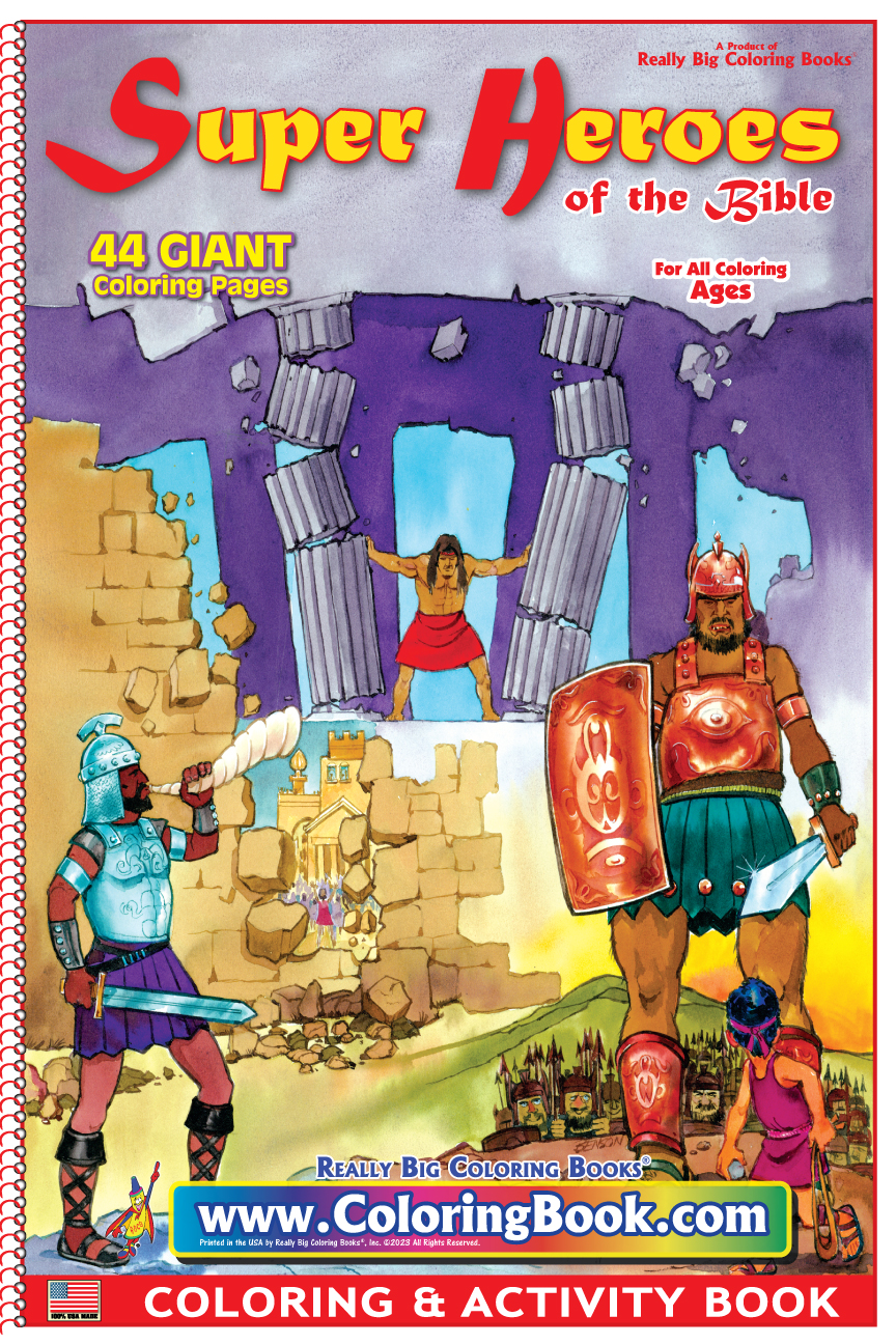 Super heroes of the bible coloring book x
