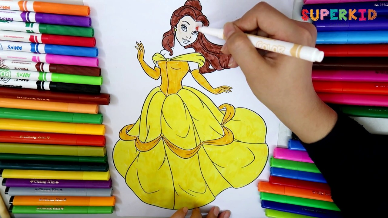 Disney princess belle coloring pages
