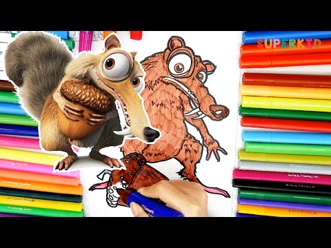 Scrat ice age coloring pages