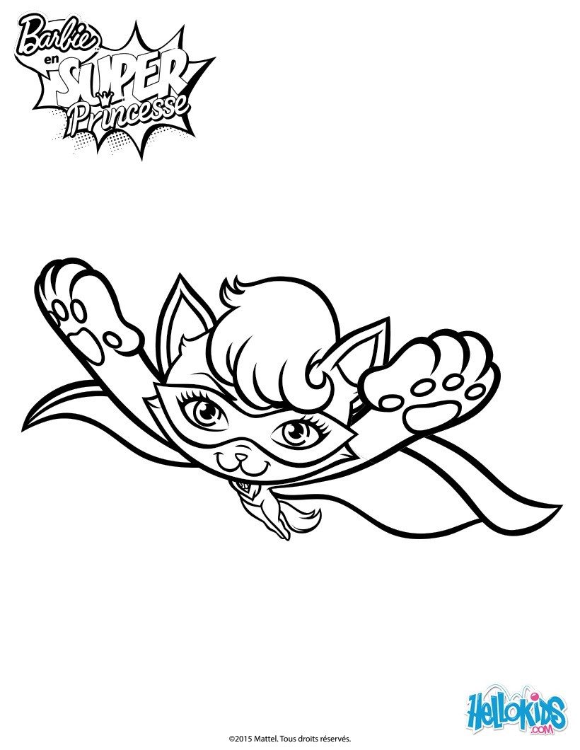 Super cat in flight coloring pages