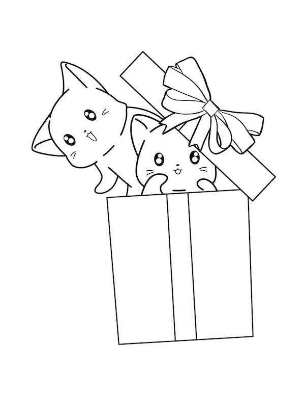Cute cat coloring pages for kids and adults
