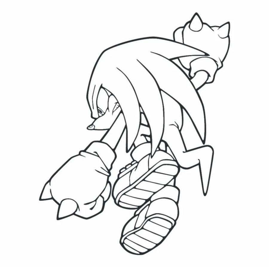 Knuckles the echidna coloring pages