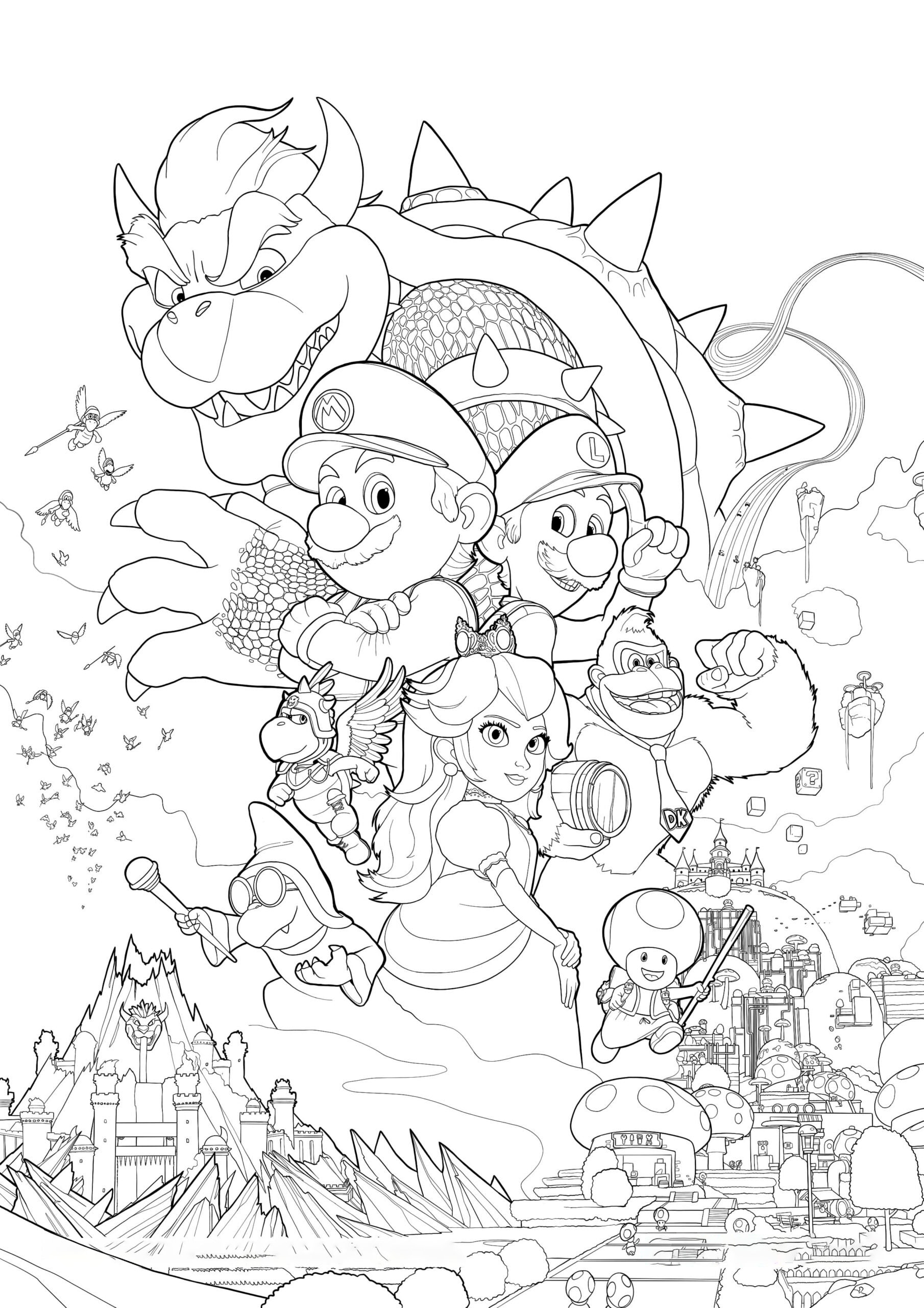 Super mario bros movie coloring book