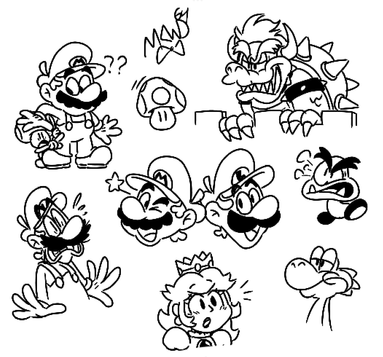 Mkwd on x some mario doodles nintendo mario luigi httpstcoeiojfzkzn x